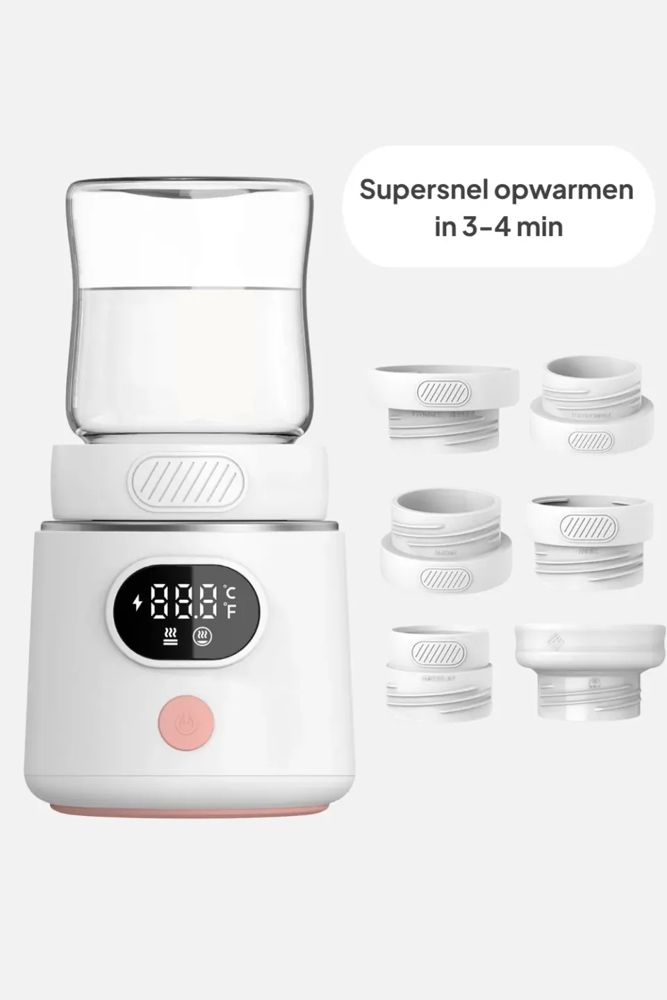 MAMMIE GO Draagbare Flessenwarmer Draadloos Fast Heating