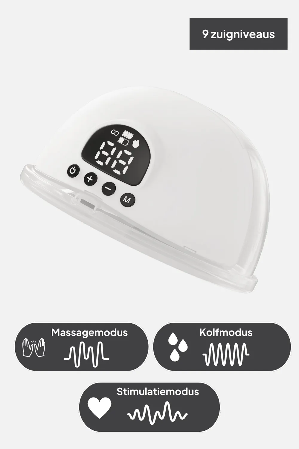MAMMIE Handsfree Dubbele Borstkolf Wit met Timerfunctie