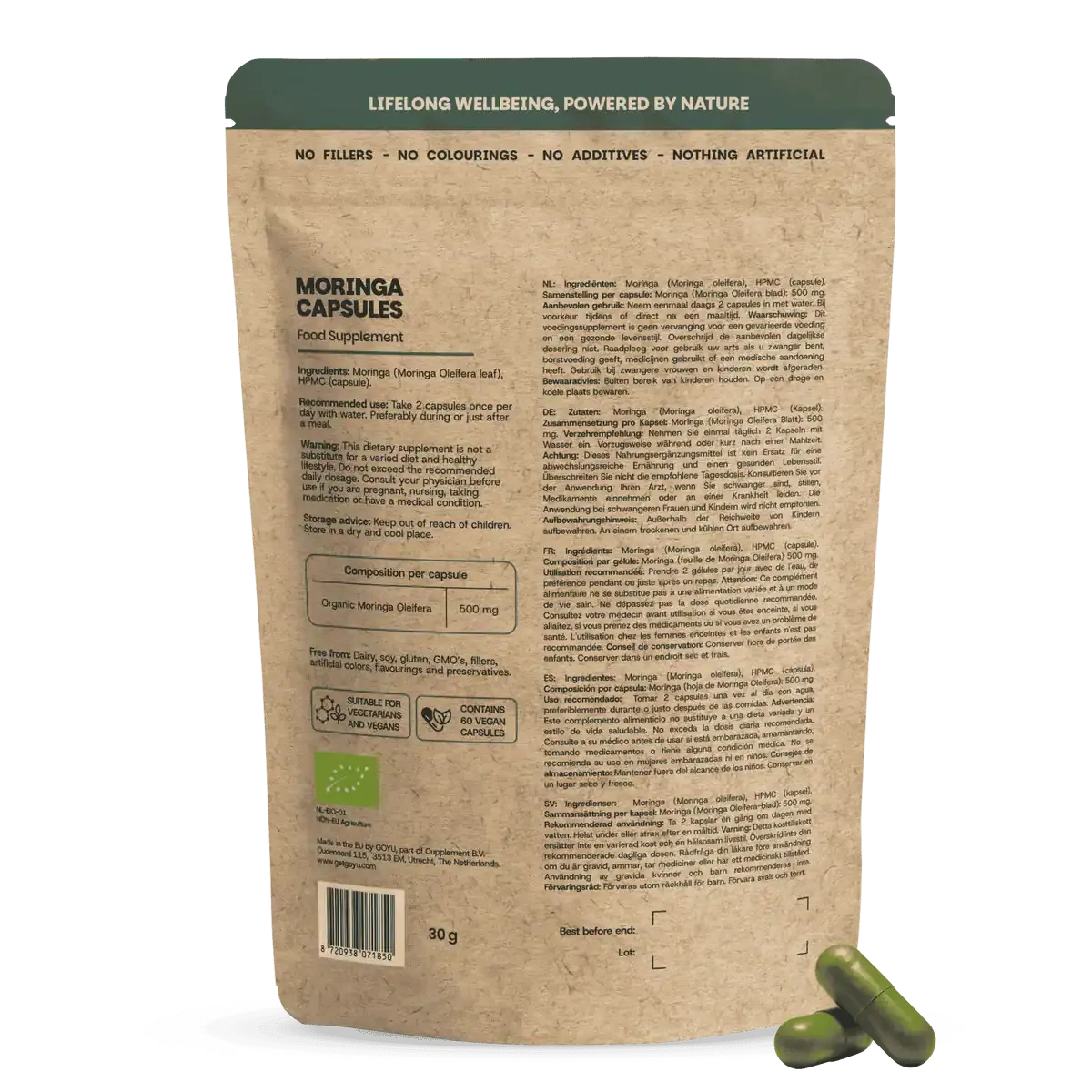 GOYU Moringa 500mg capsules 60 stuks vegan