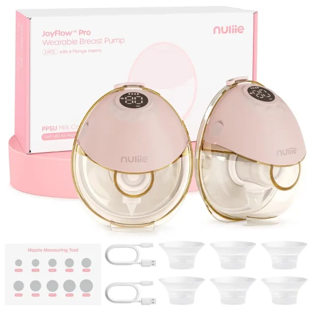 Nuliie JoyFlow Pro S42 draagbare borstkolf 2-pack nachtlampje