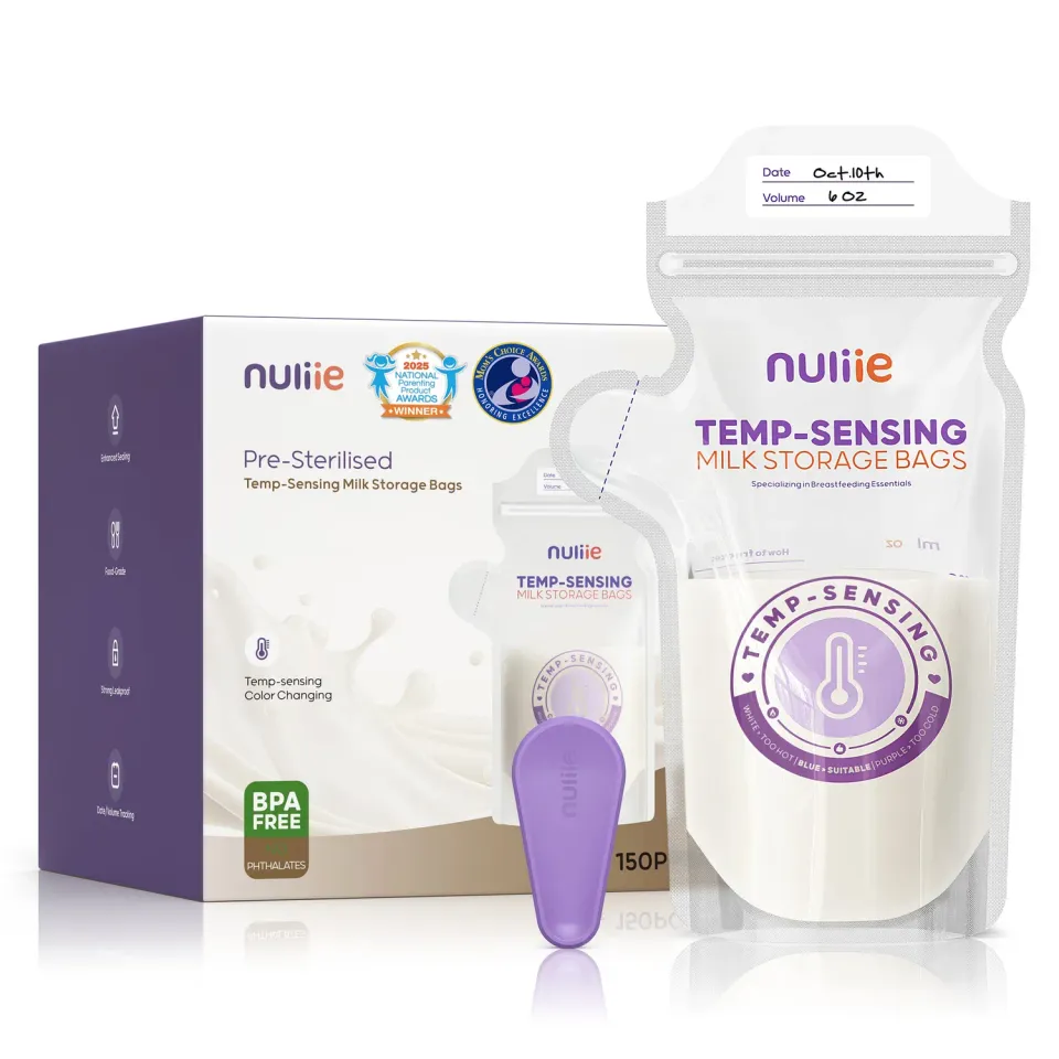 Nuliie Temp-Sensing moedermelk bewaarzakjes 60 stuks met clip