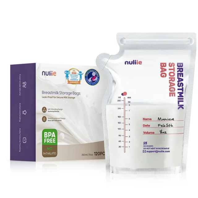 Nuliie Moedermelk Bewaarzakjes 240 ml BPA-vrij 50 stuks