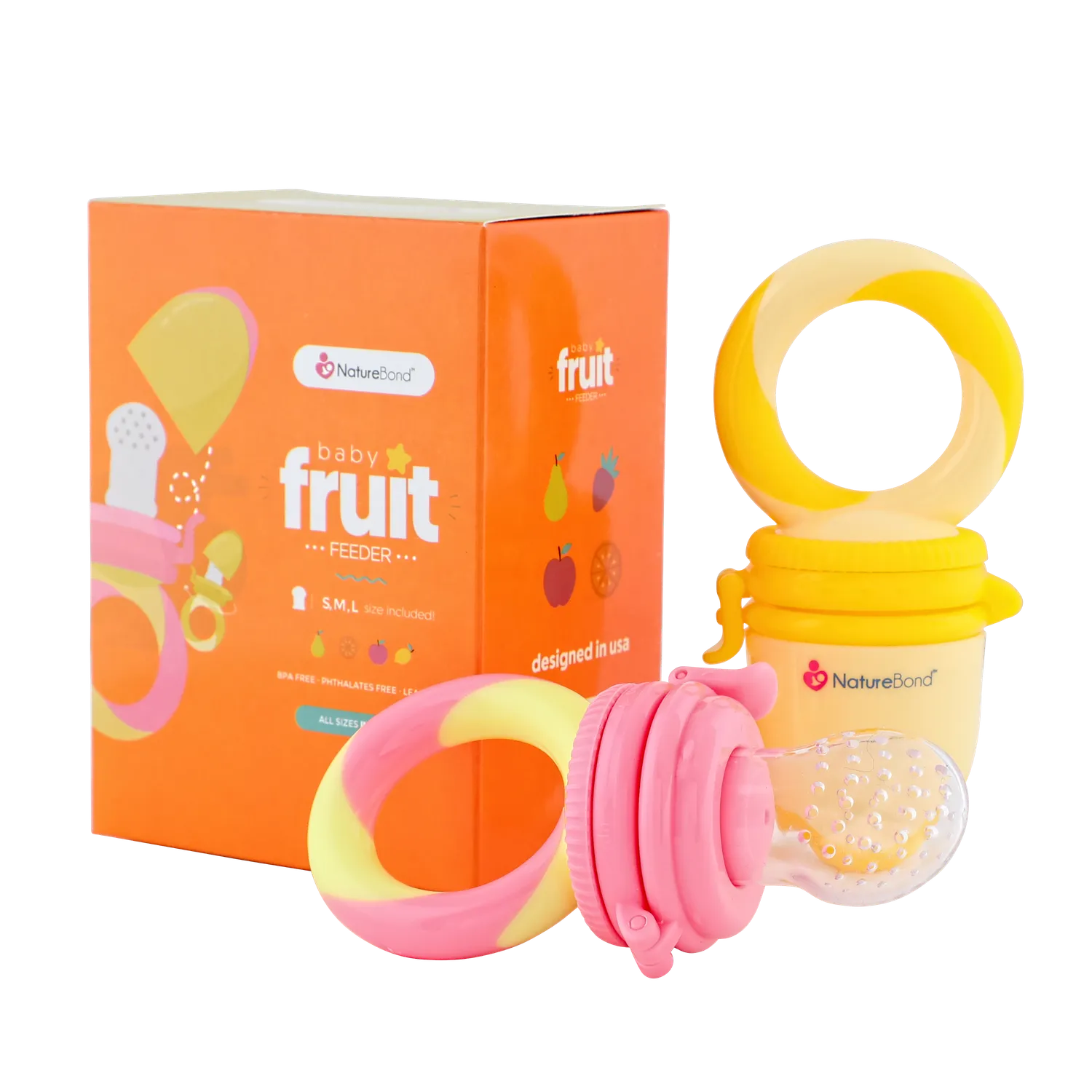 Naturebond fruitspeen fruit feeder siliconen 2 stuks 6 spenen