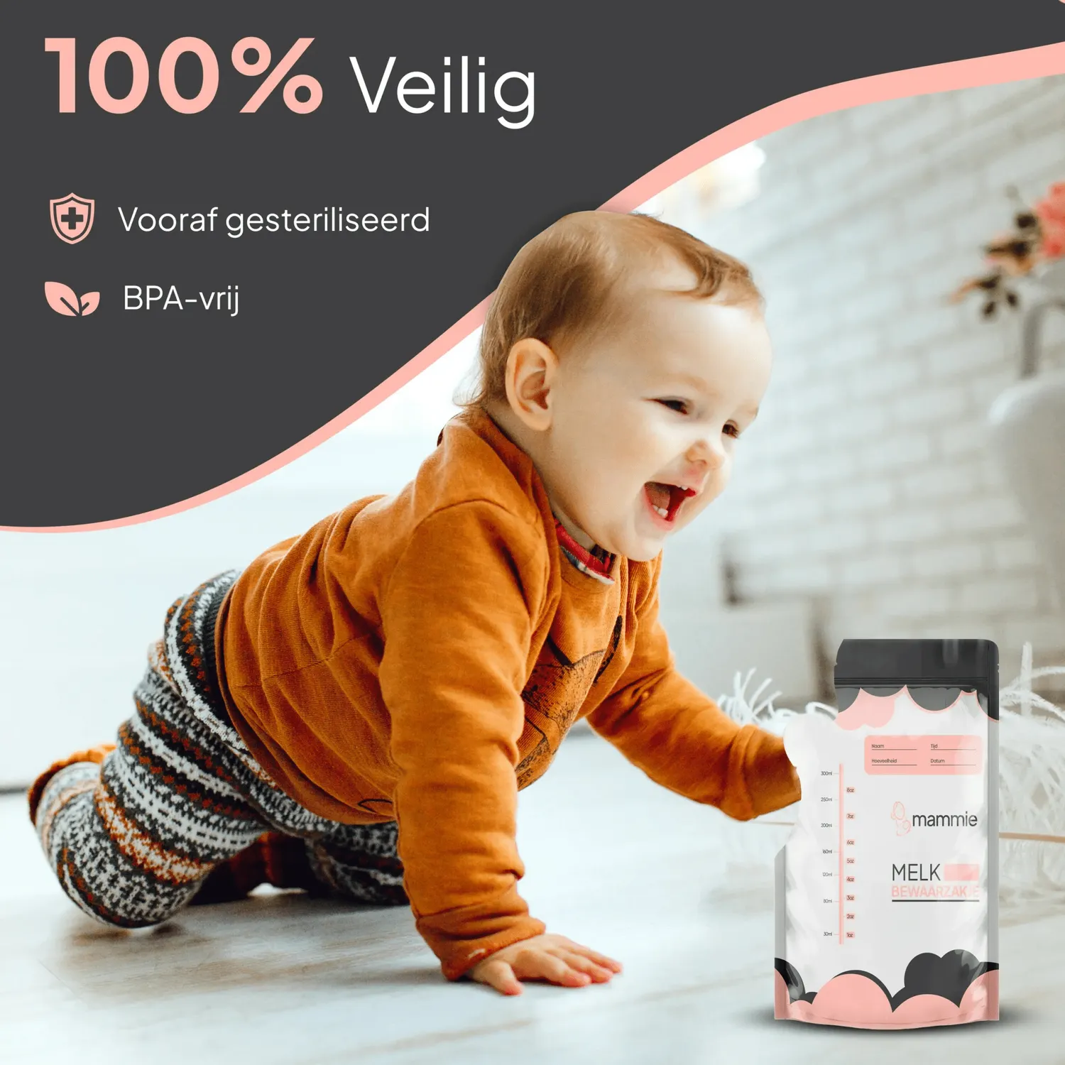 MAMMIE Moedermelk Bewaarzakjes met Schenktuit 300 ml 100 stuks BPA-vrij