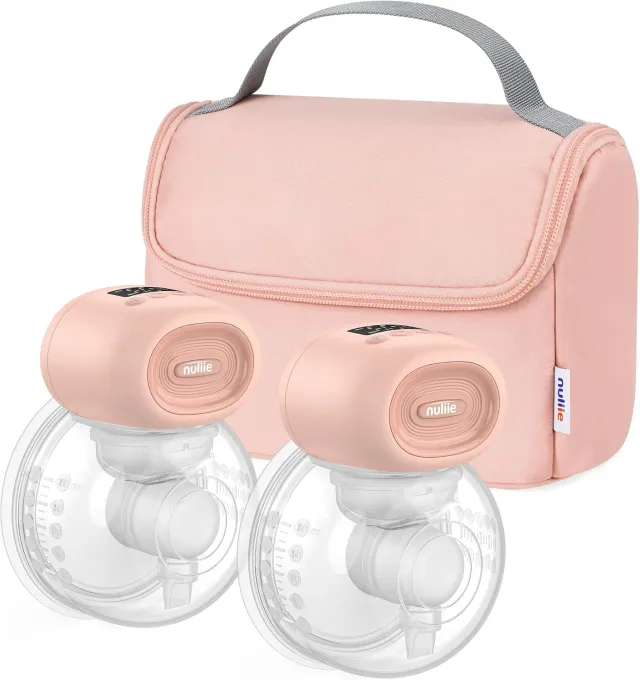 Nuliie YM-8806 draagbare borstkolf roze met display 2-pack