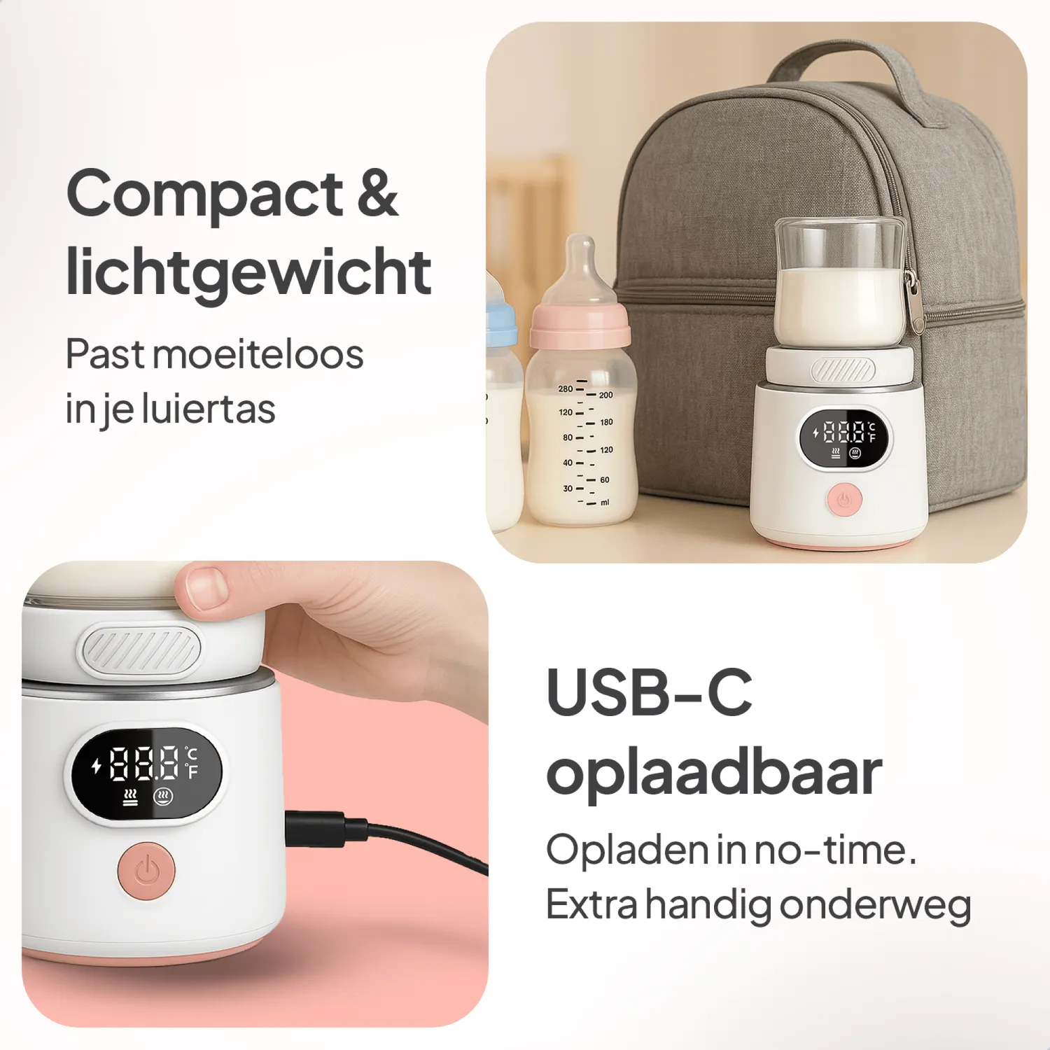 Mammie Cozy Feed bundel voedingskussen + flessenwarmer
