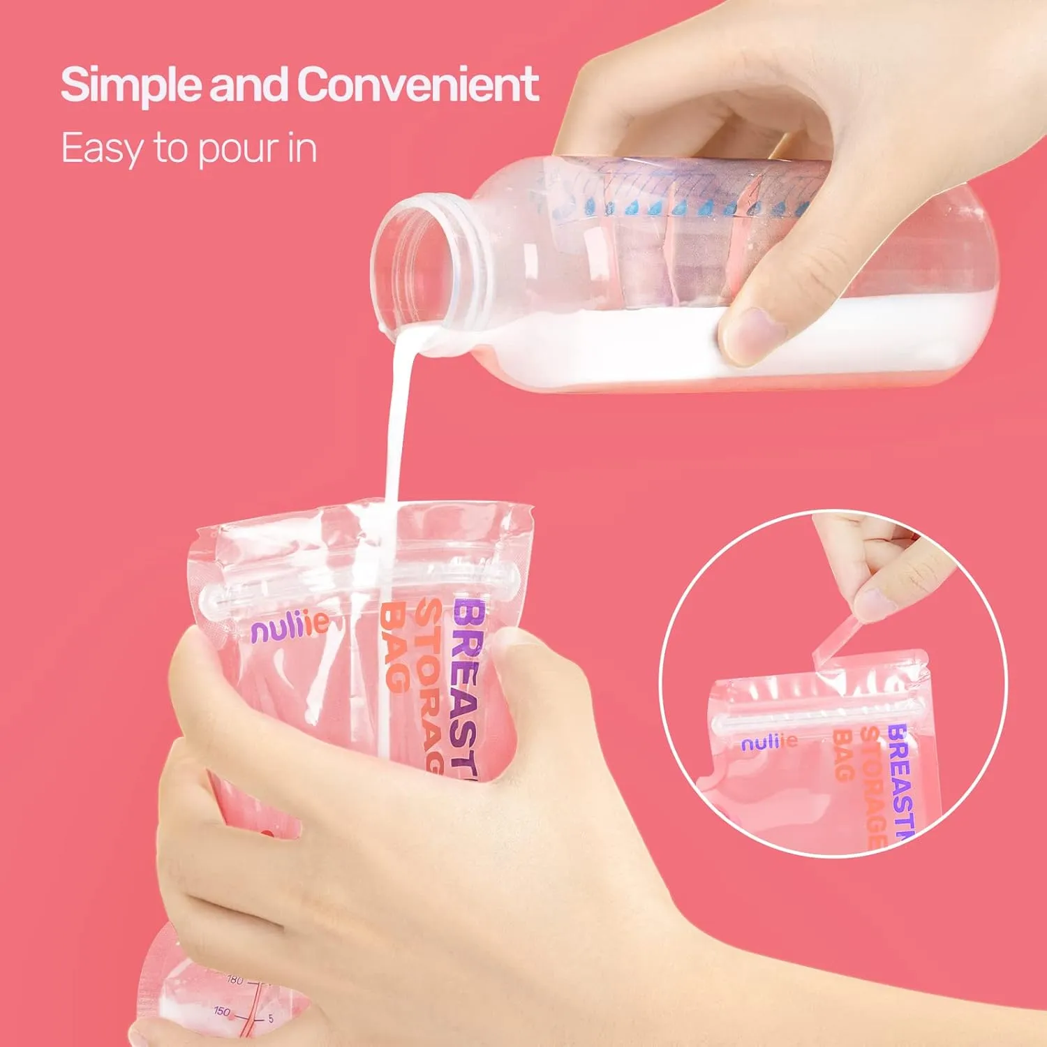 Nuliie Moedermelk Bewaarzakjes 240 ml BPA-vrij 50 stuks