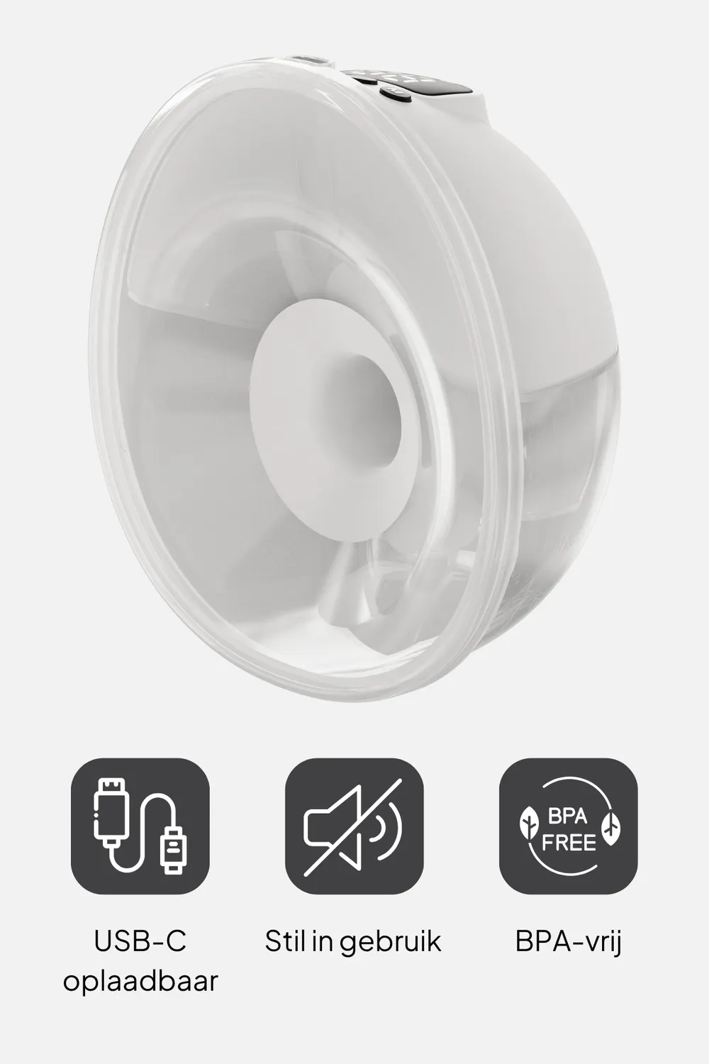 MAMMIE Handsfree Dubbele Borstkolf Wit met Timerfunctie