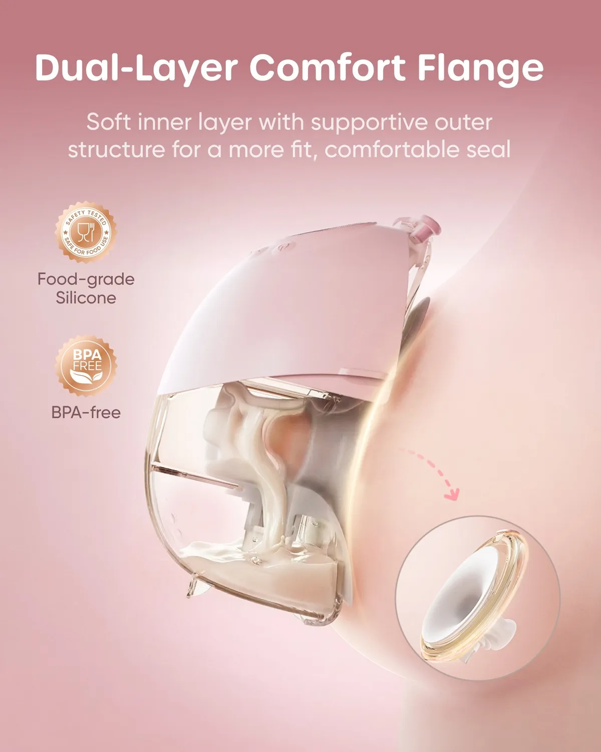 Nuliie JoyFlow Pro S42 draagbare borstkolf 2-pack nachtlampje