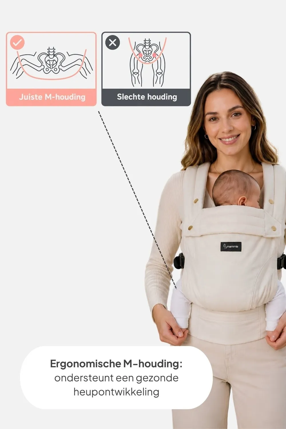 MAMMIE AVAIRE Draagzak Baby Katoen Zwart ergonomisch