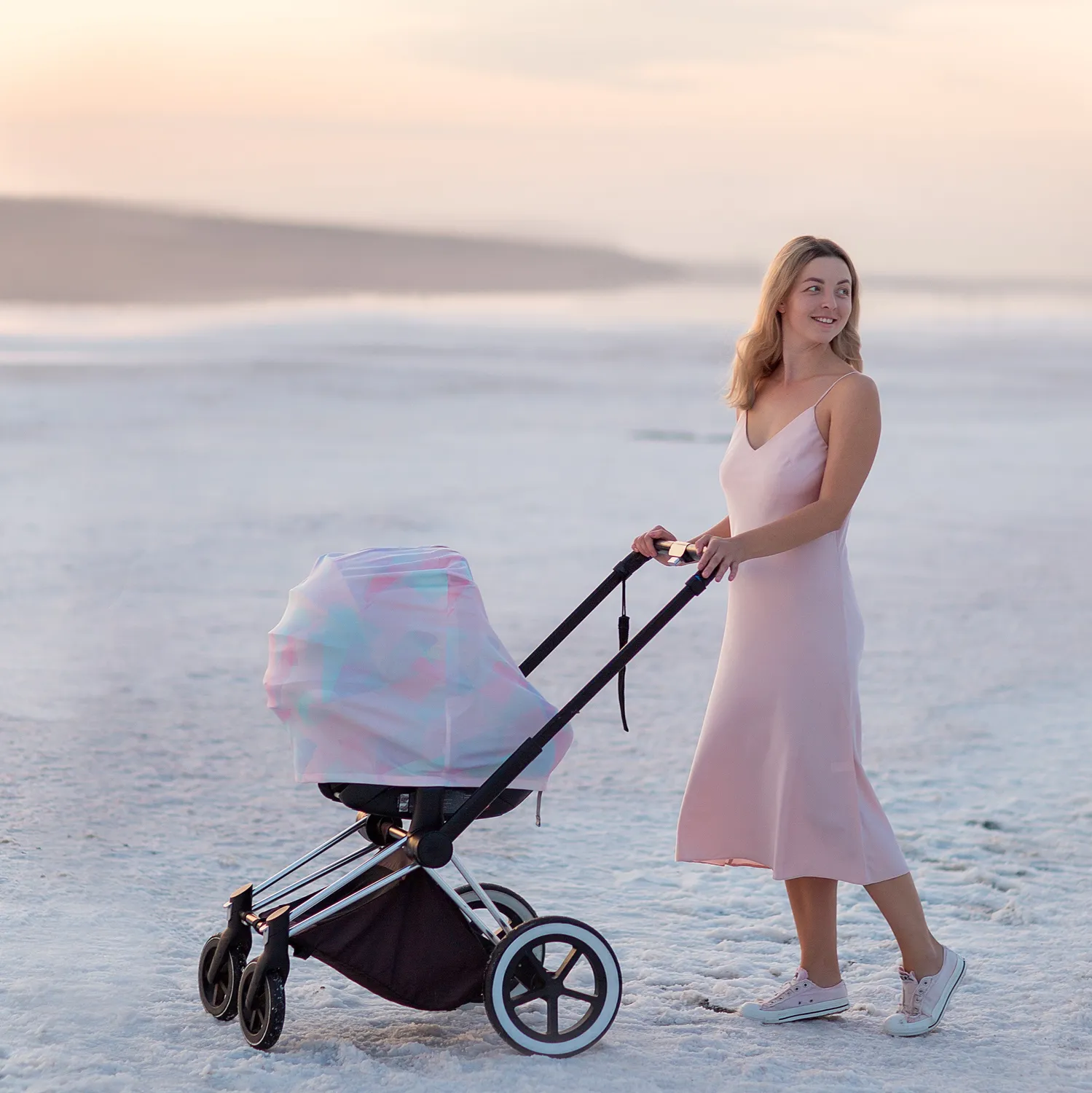 Naturebond Nursing Cover Sunrise Pink voedingsdoek ademend