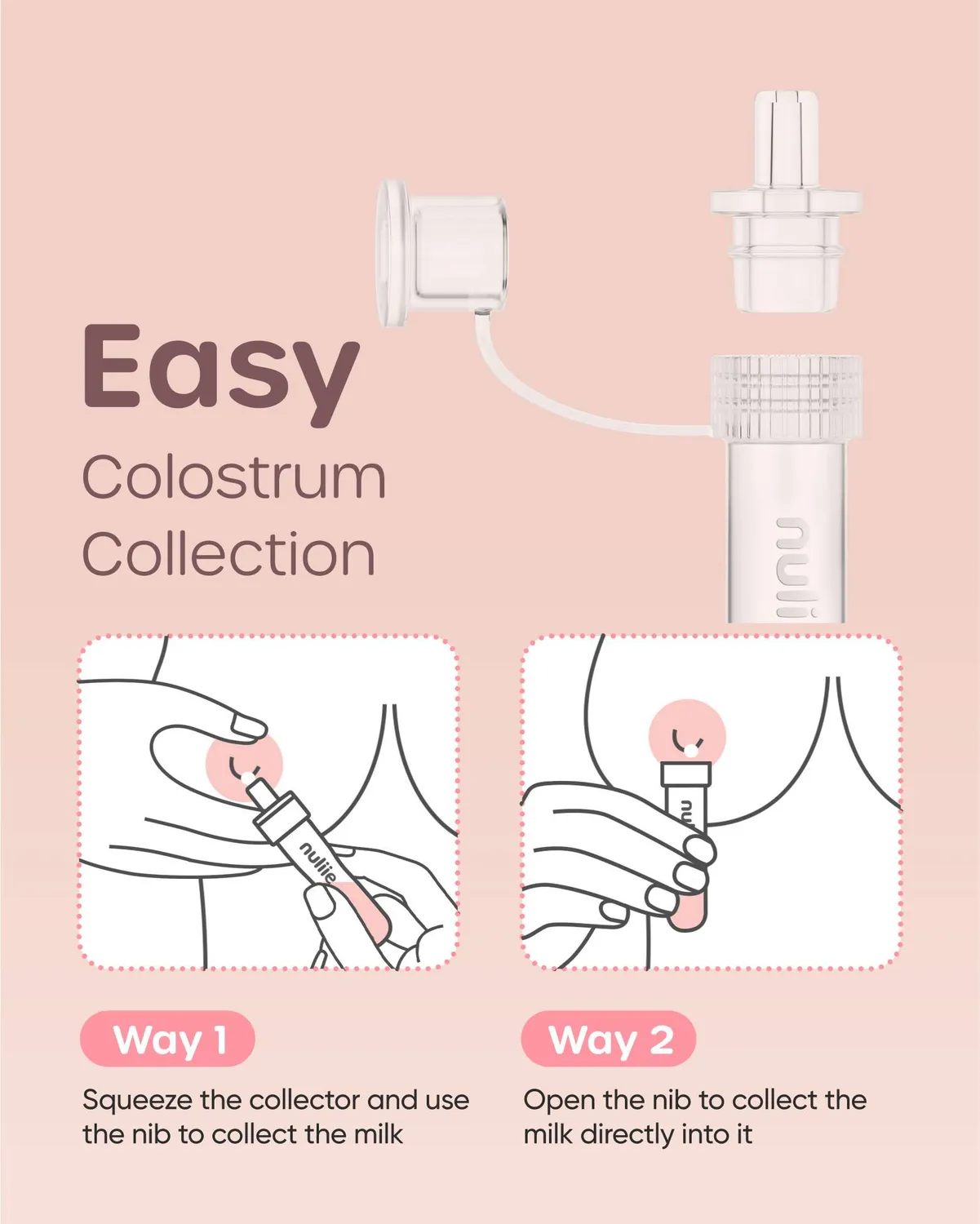Nuliie colostrum collector 7ml 6 stuks herbruikbaar