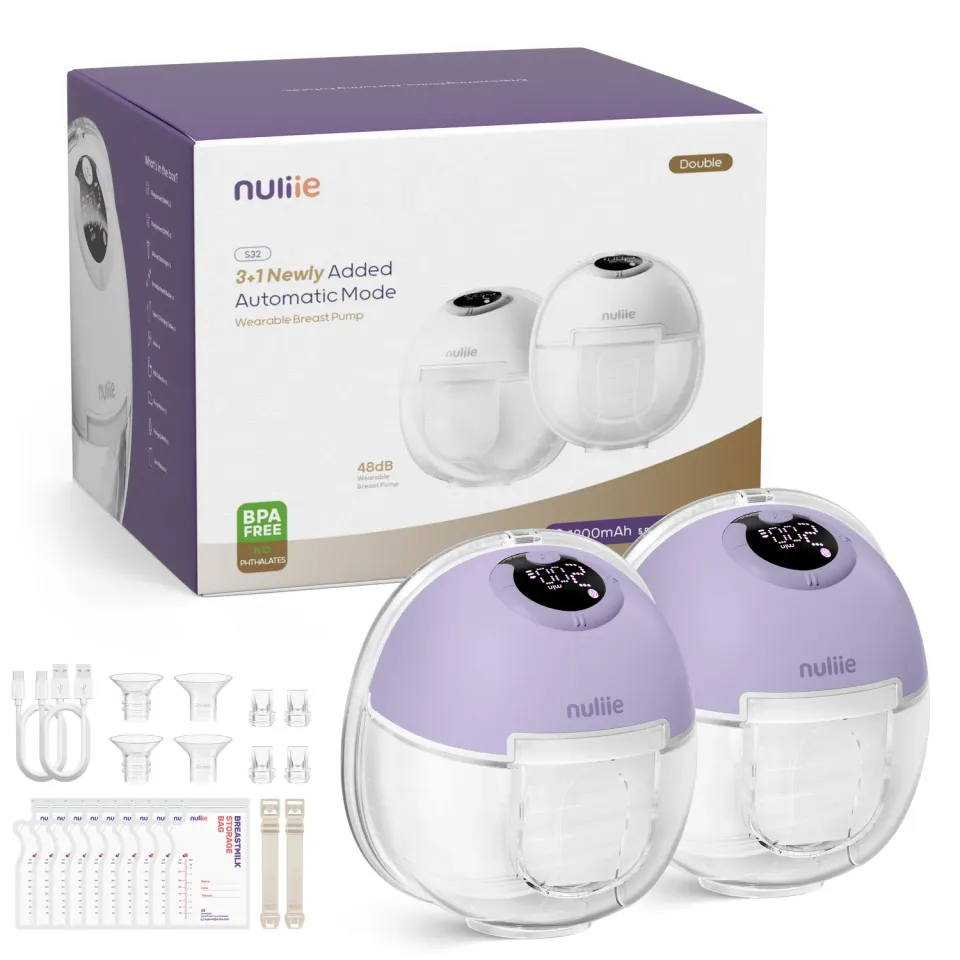 Nuliie S32 Handsfree Borstkolf Draagbaar Paars 1 stuk