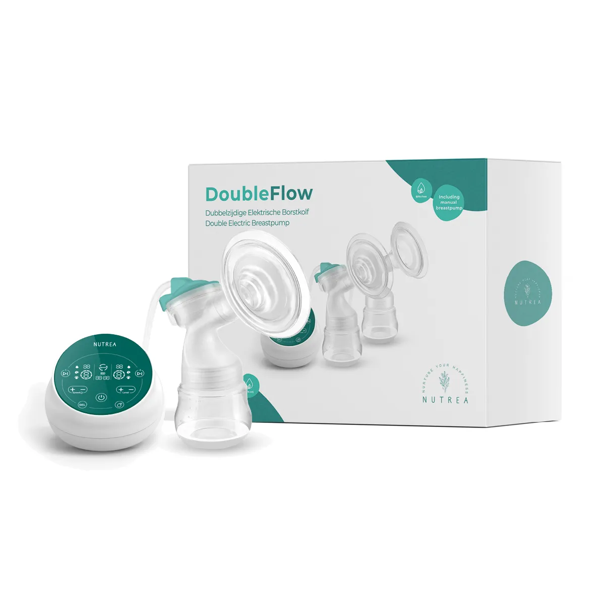 Nutrea DoubleFlow elektrische borstkolf dubbel met 3 programmas